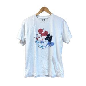 VTG UT x Uniqlo Disney White T-Shirt MEDIUM Mickey Minnie Mouse